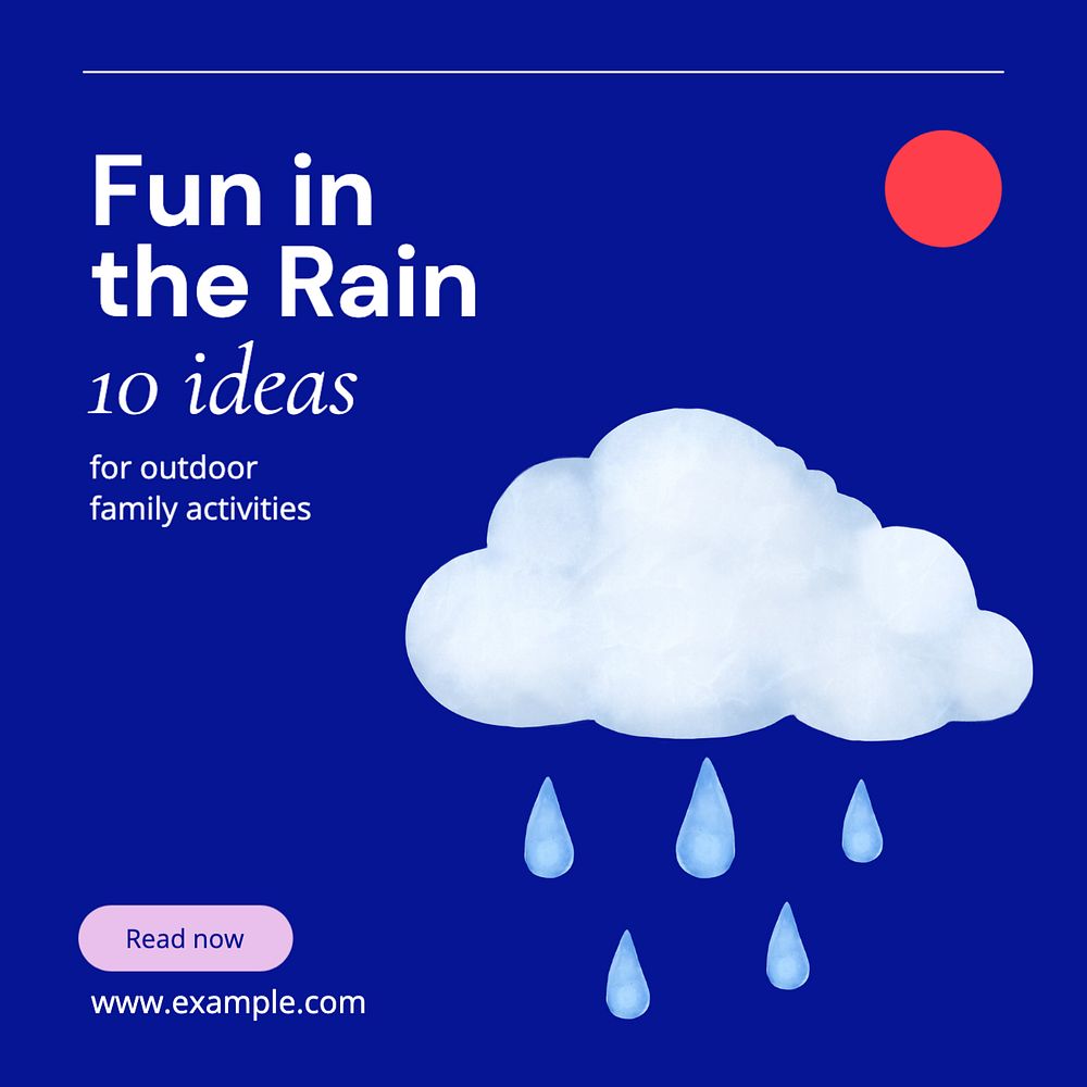 Family activity Instagram post template, editable text