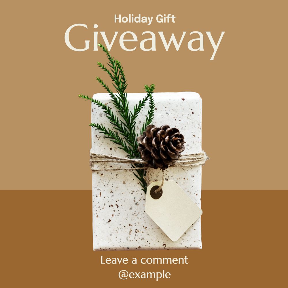 Giveaway Instagram post template, editable text