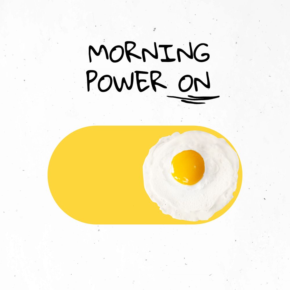 Morning power on Instagram post template, editable text