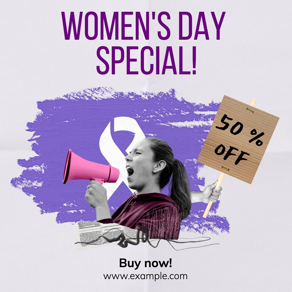 Women's day deal Instagram post template, editable text