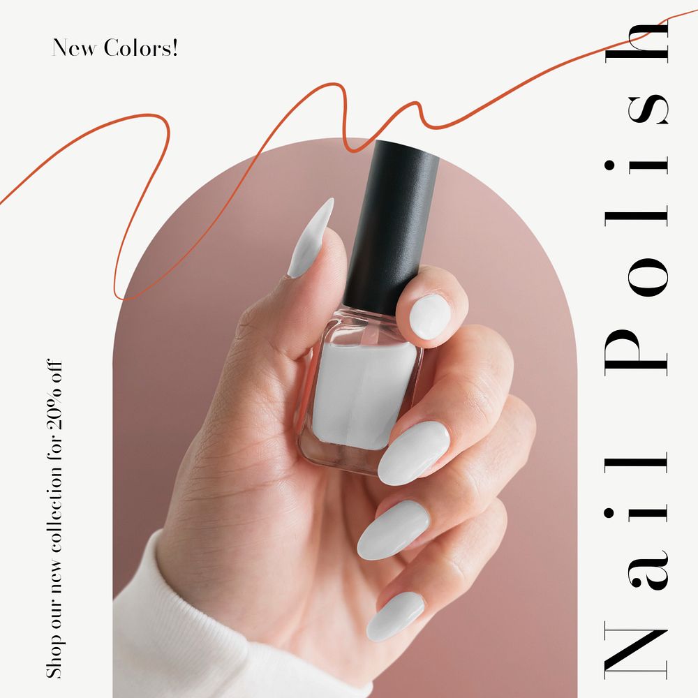 Nail polish  Instagram post template, editable text