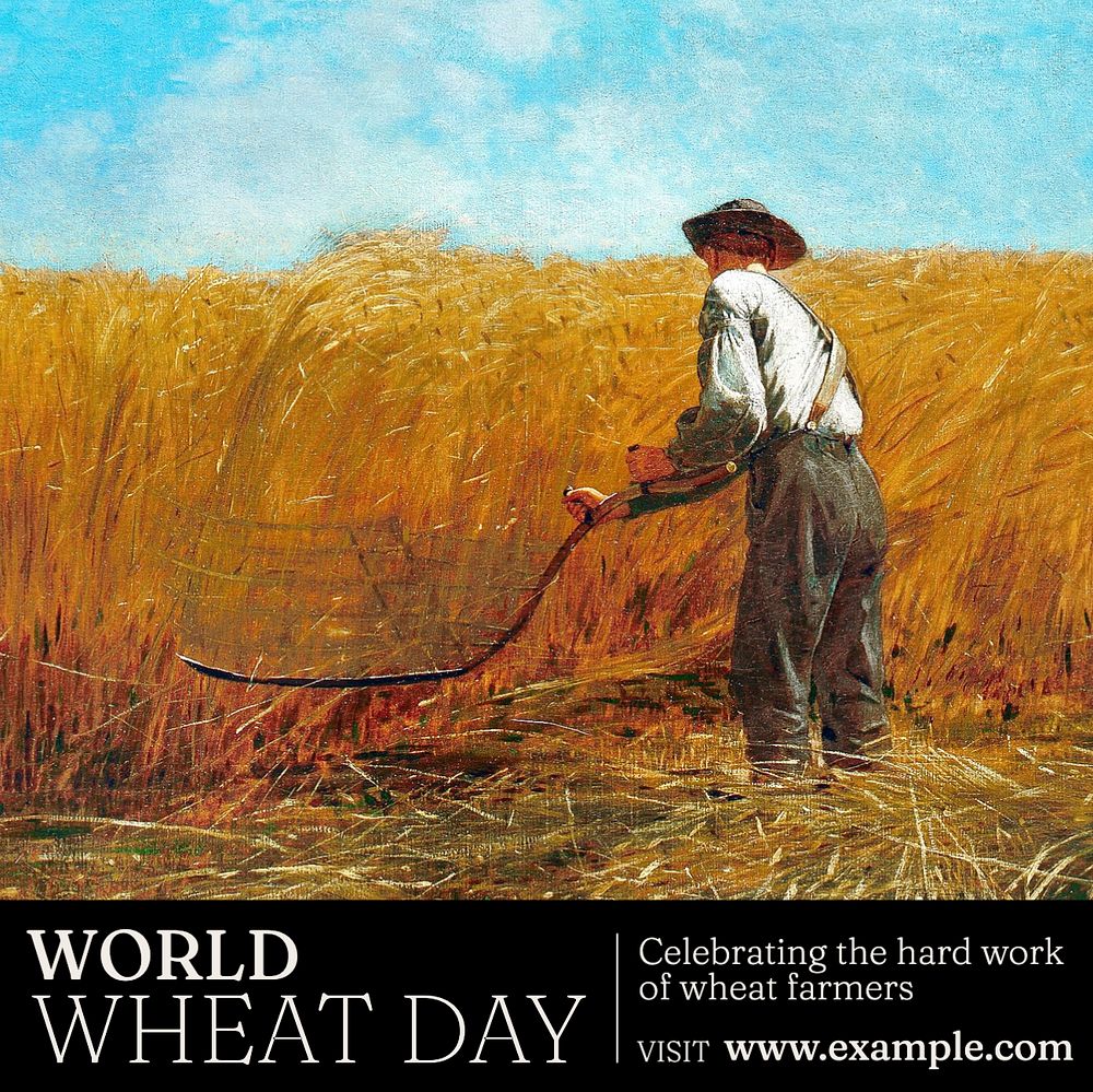 World wheat day Instagram post template, editable text