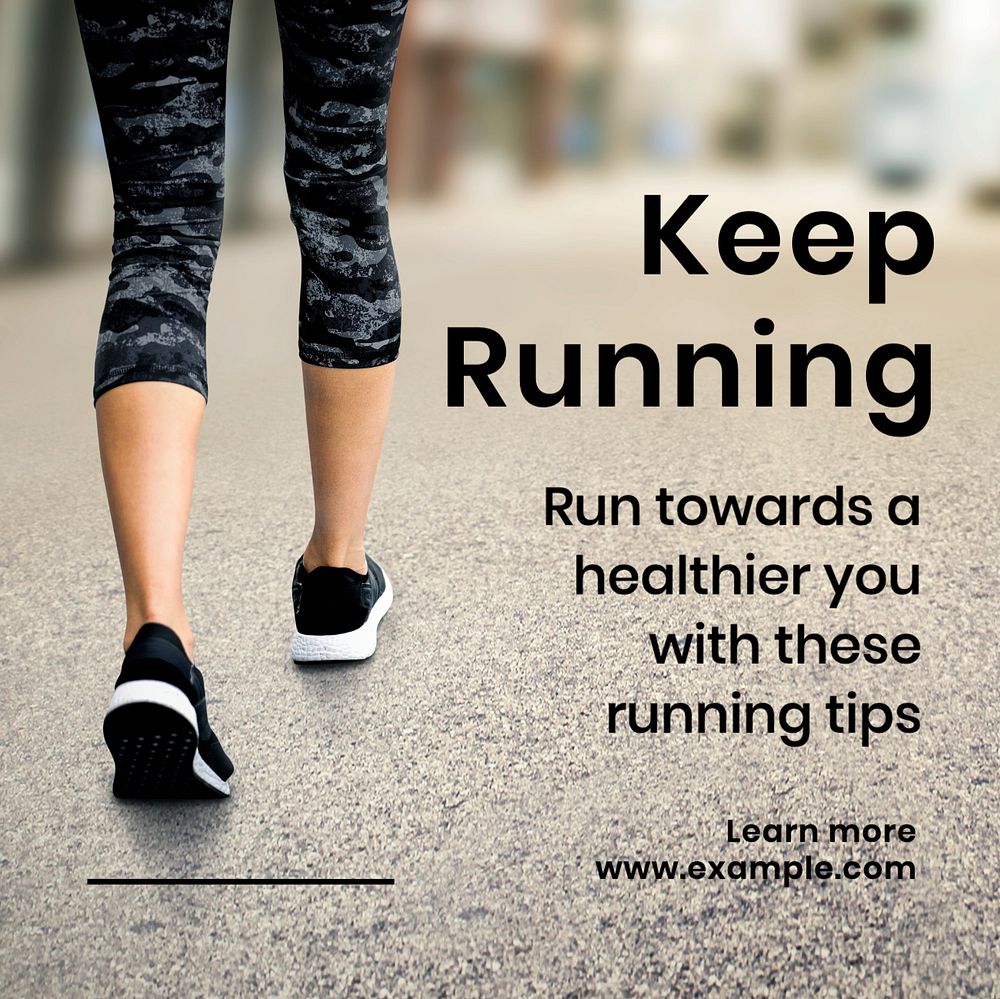 Keep running Instagram post template, editable text