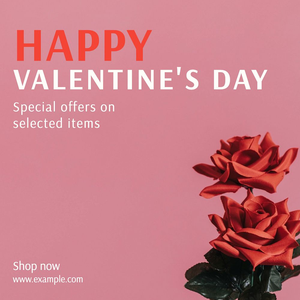 Valentine's day sale Instagram post template, editable text