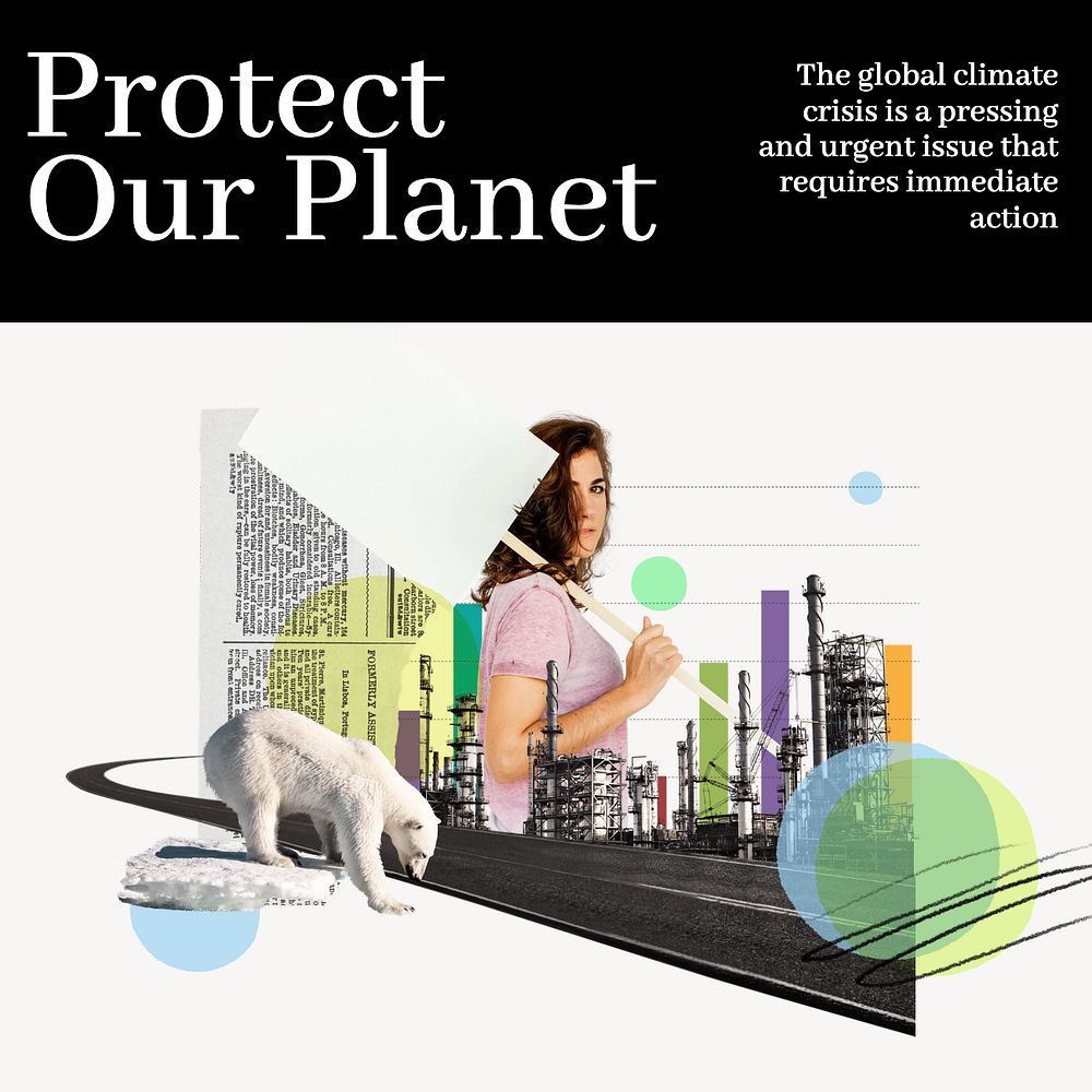 Protect our planet Instagram post template, editable design