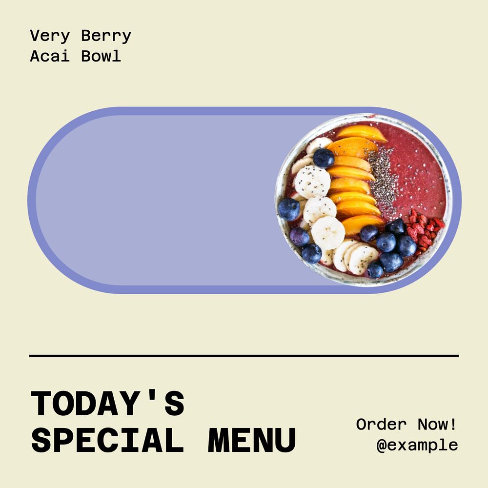 Today's special menu Instagram post template, editable text