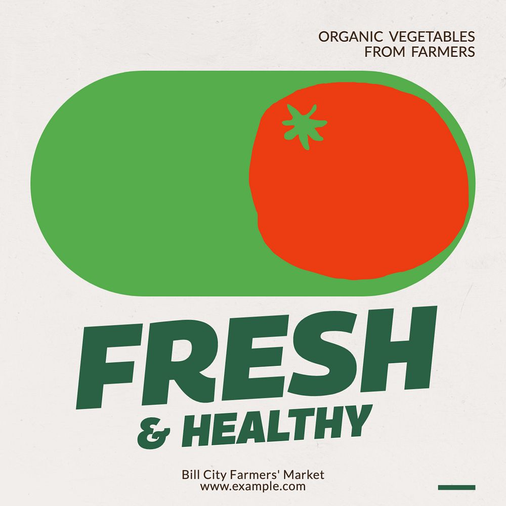 Fresh vegetable market Instagram post template, editable text