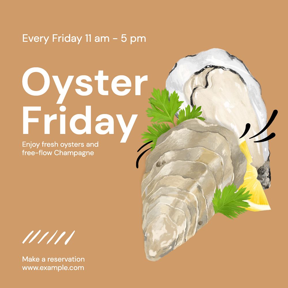 Oyster Friday  Instagram post template, editable text