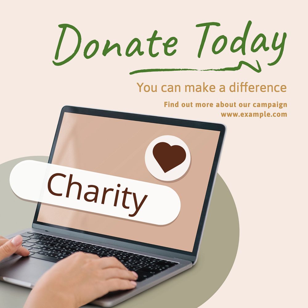 Donate today Instagram post template, editable text