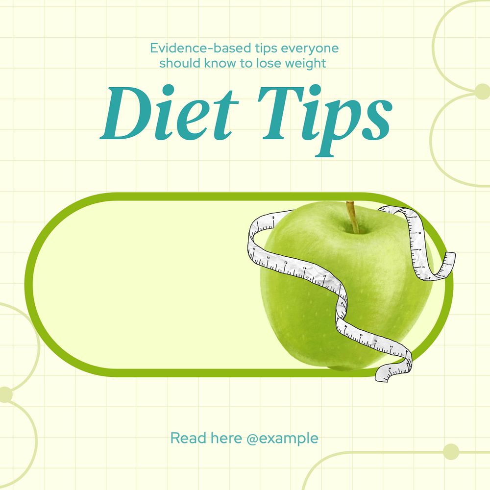 Diet tips Instagram post template, editable text