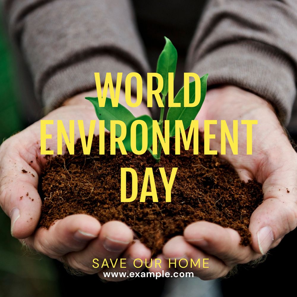 World environment day  Instagram post template, editable text