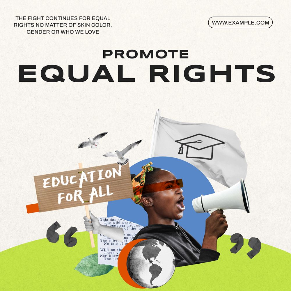 Equal rights Instagram post template, editable text