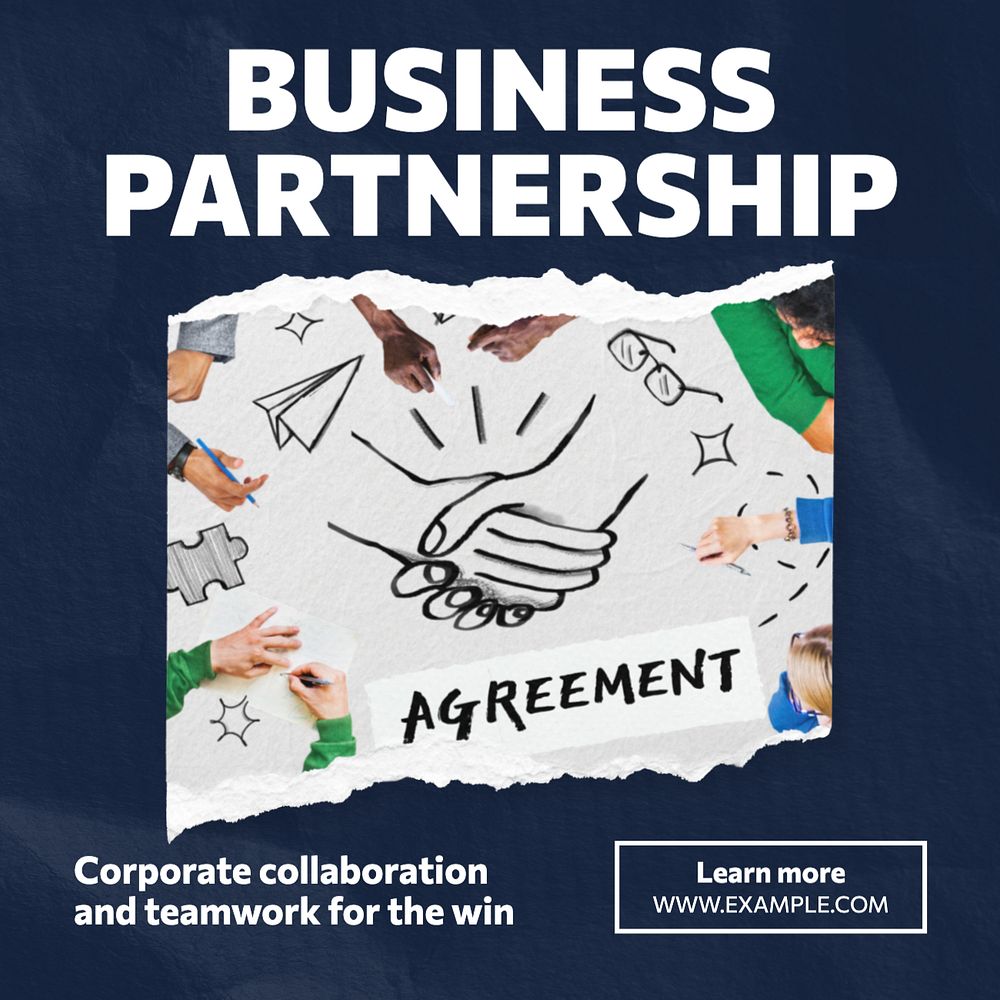 Business partnership Instagram post template