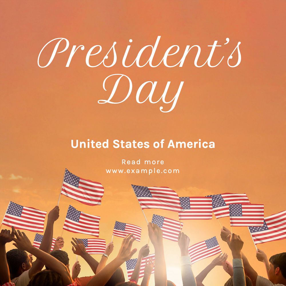 President's day Instagram post template, editable design