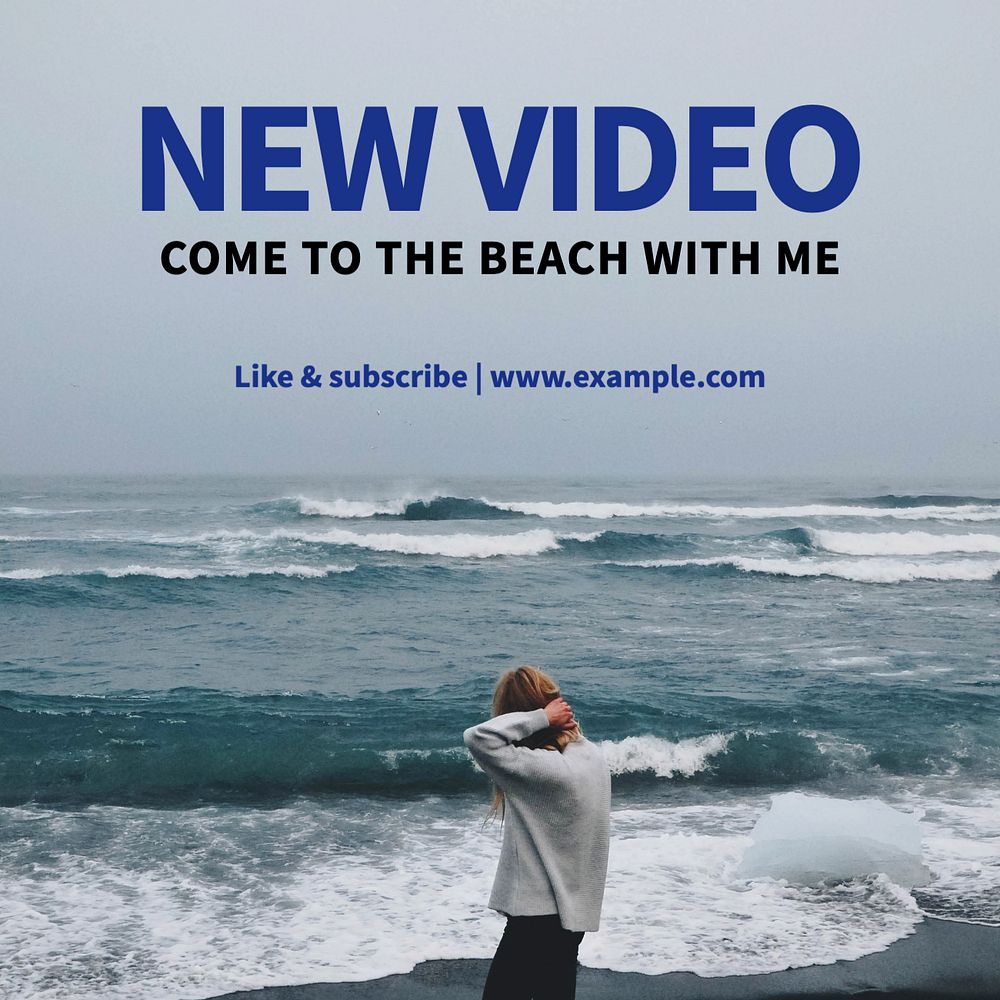 New video Instagram post template, editable text