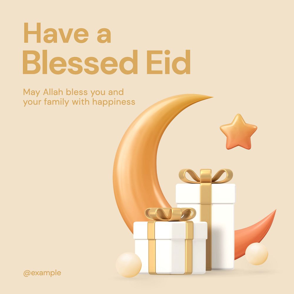 Have a blessed Eid Instagram post template, editable text