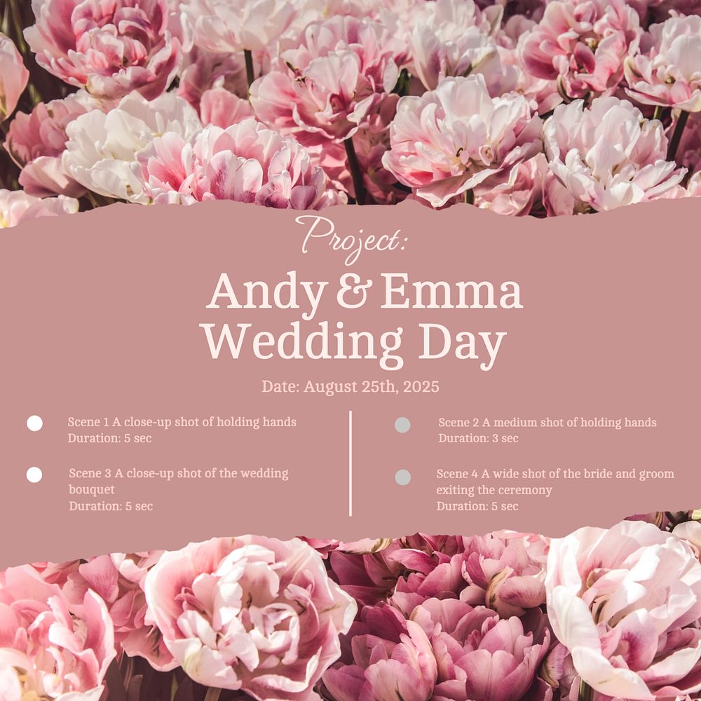 Wedding storyboard Instagram post template, editable text