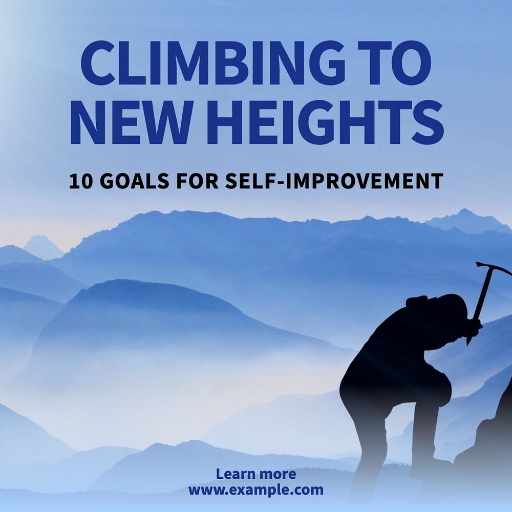 Self-improvement Instagram post template, editable text