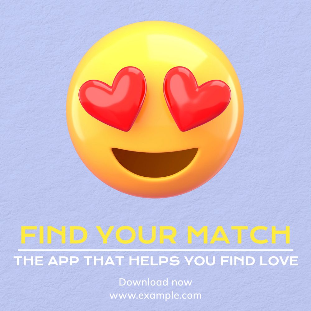 Dating app Instagram post template, editable text