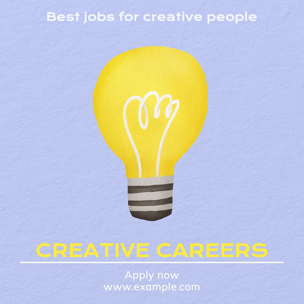 Creative careers Instagram post template, editable text