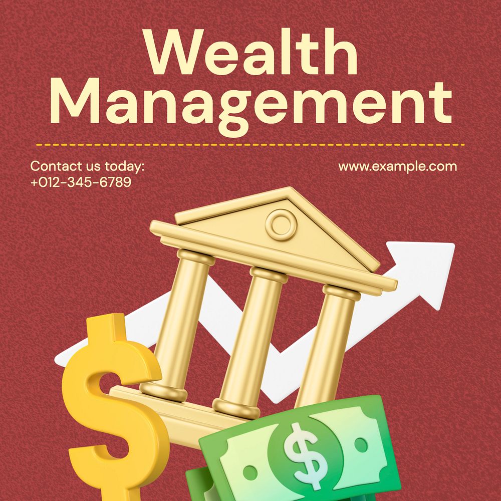 Wealth management Instagram post template, editable text