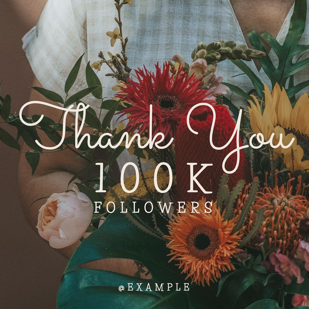 Thank you followers Instagram post template, editable text