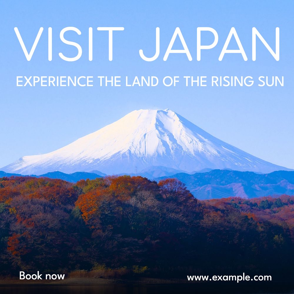 Visit japan Instagram post template, editable text