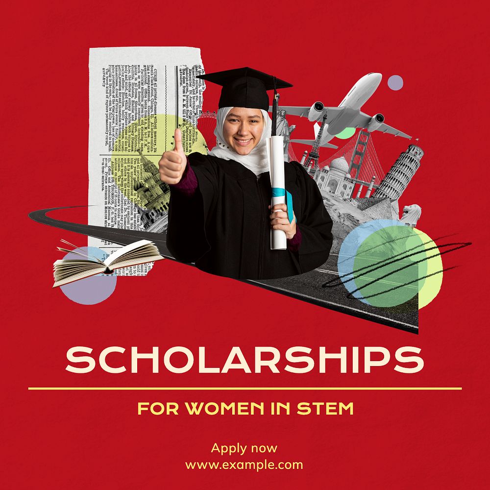 Scholarship Instagram post template, editable text