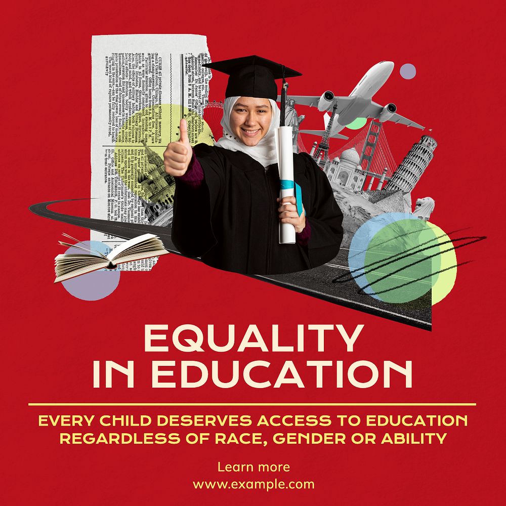 Equality in education Instagram post template, editable text