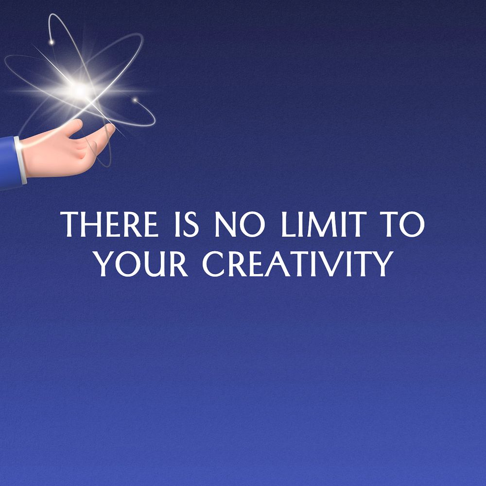 Creativity has no limit Instagram post template, editable text