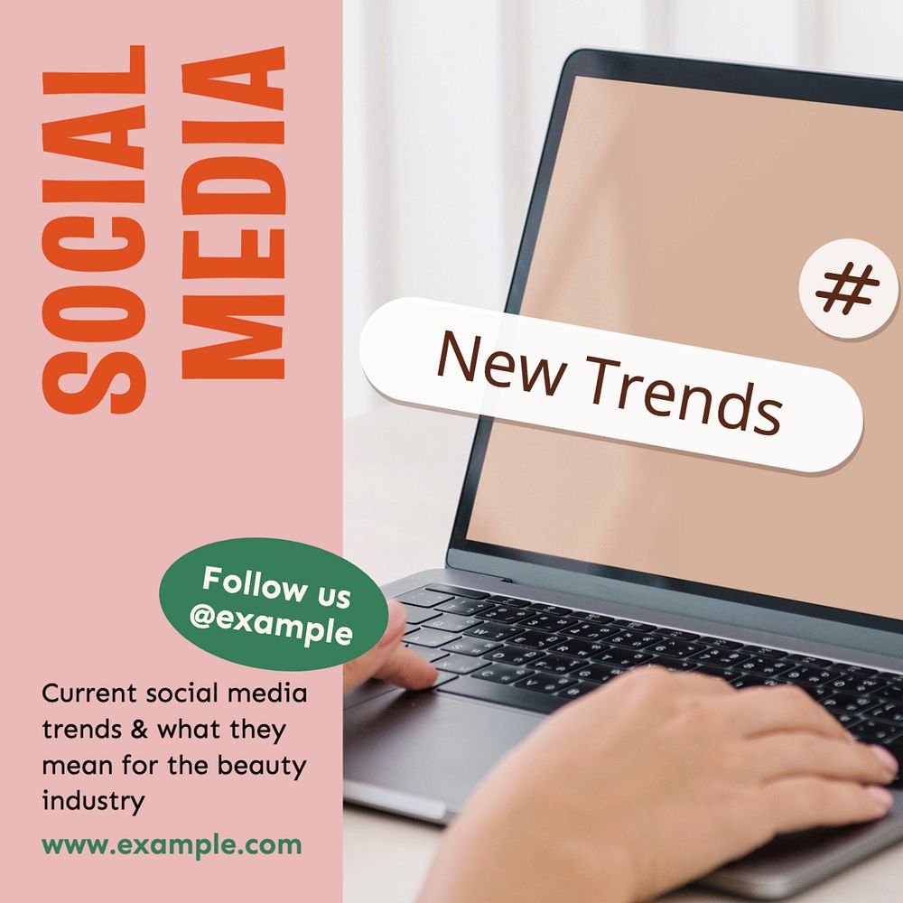 Social media trends Instagram post template, editable text