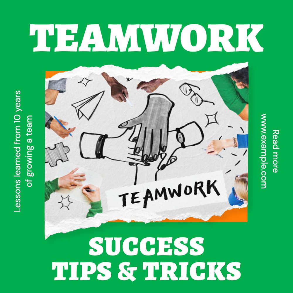 Teamwork Instagram post template