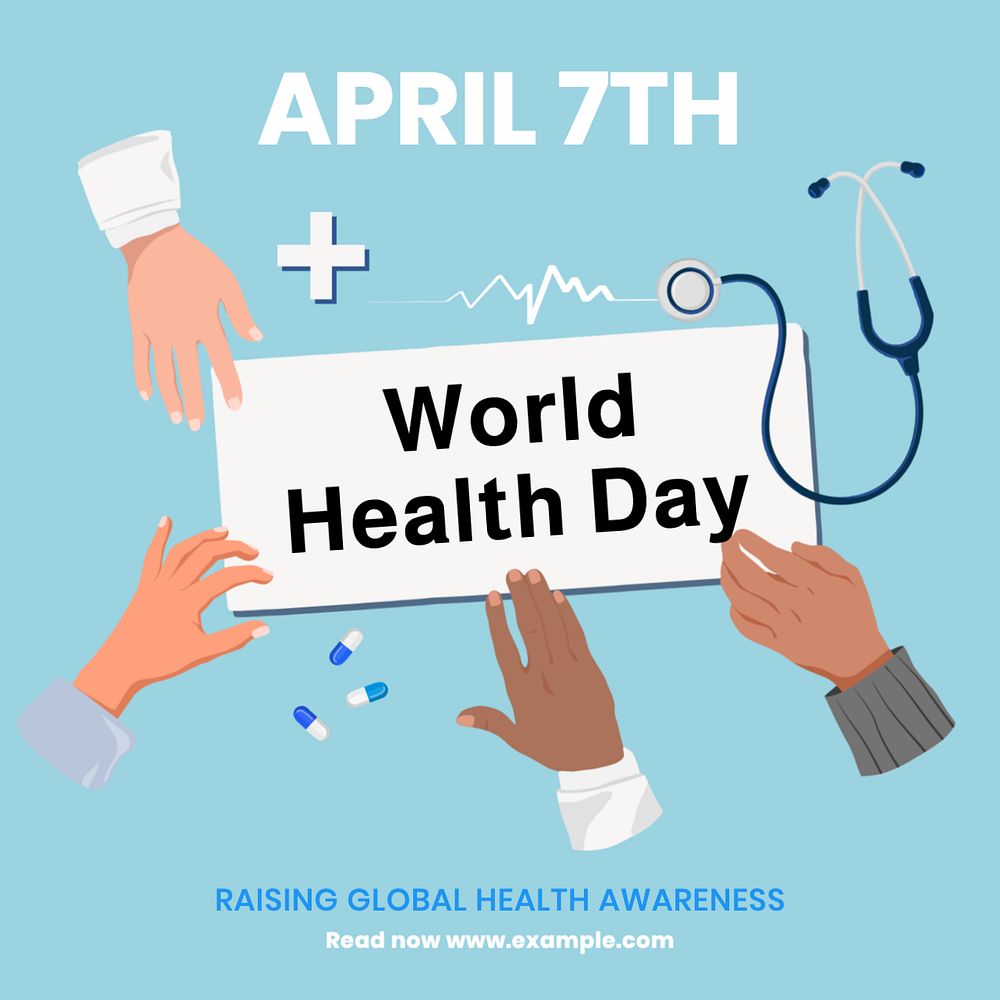 World Health Day Instagram post template, editable text