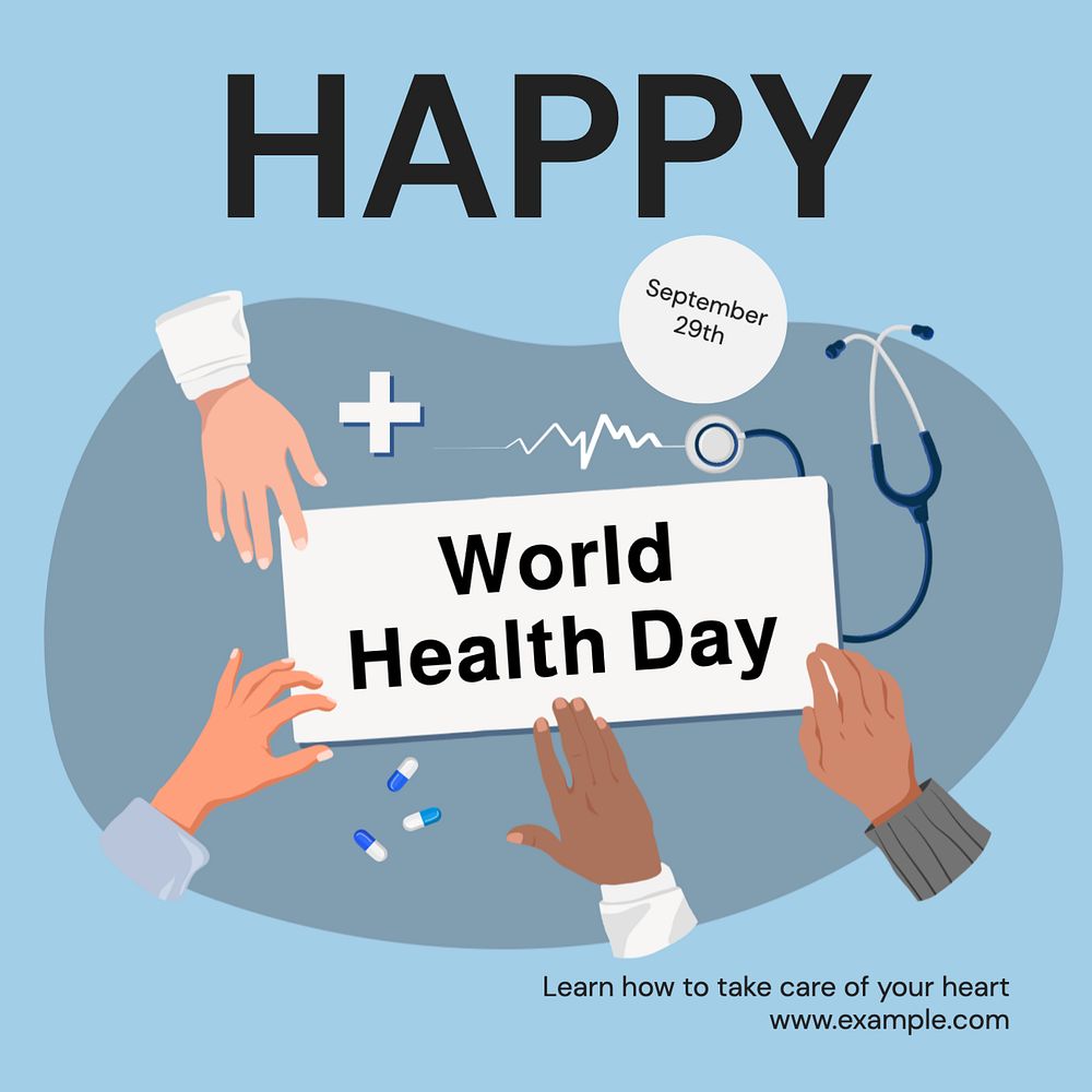 World Health Day Instagram post template, editable text