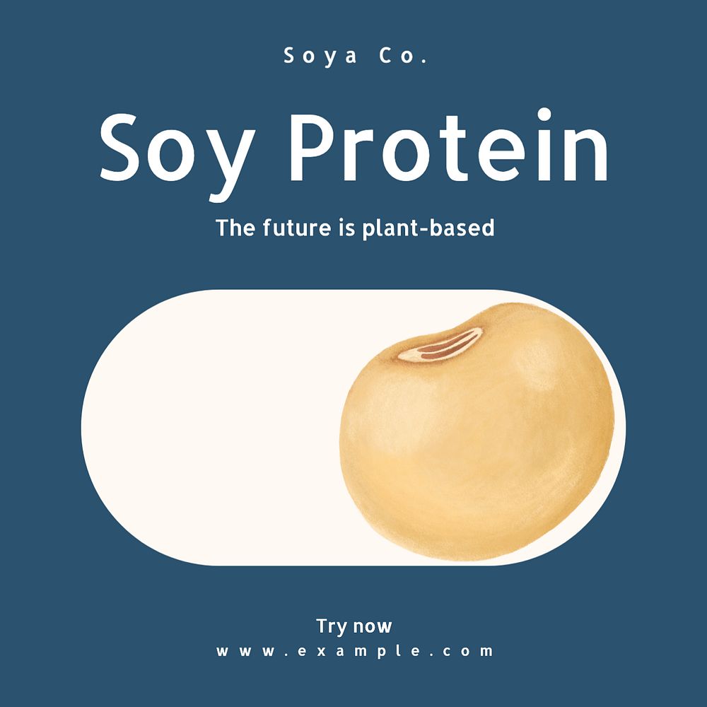 Soy protein Instagram post template, editable text