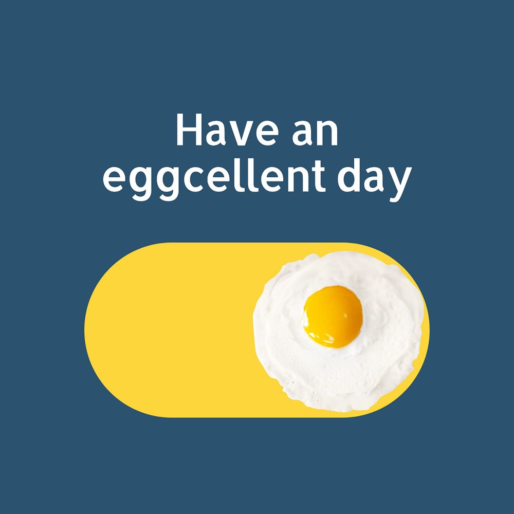 Eggcelent day Instagram post template, editable text