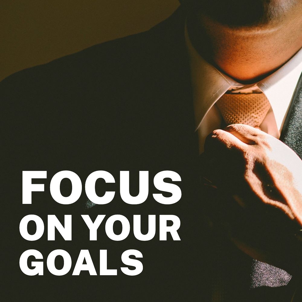 Focus on goals Instagram post template, editable text