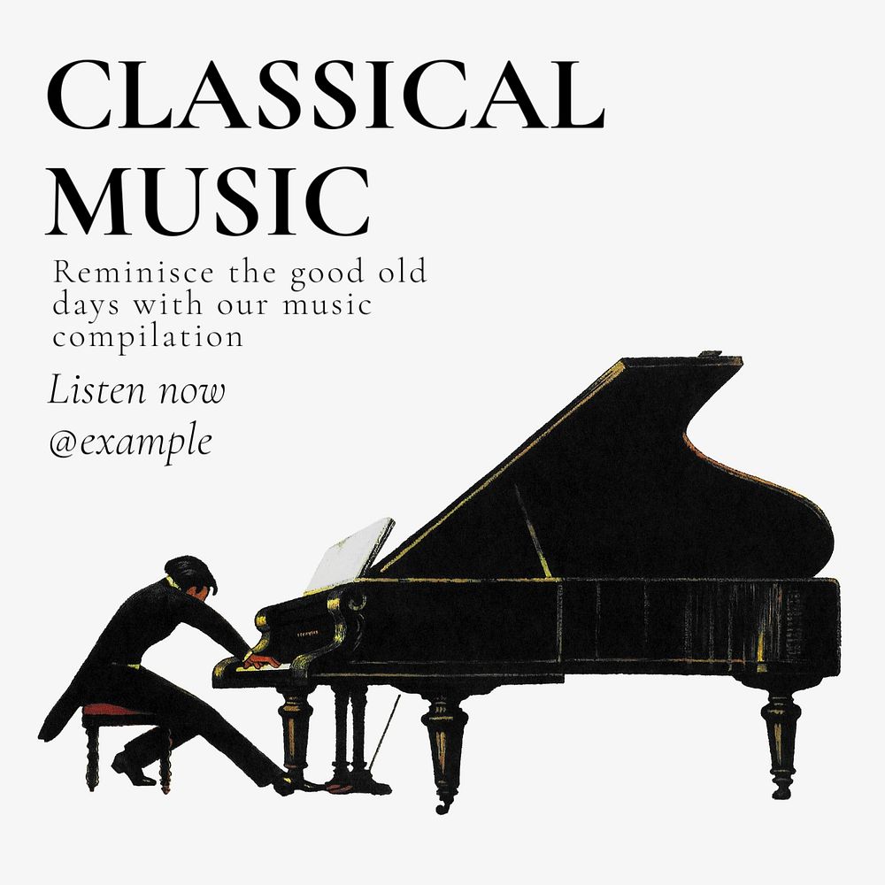 Classical music  Instagram post template, editable text