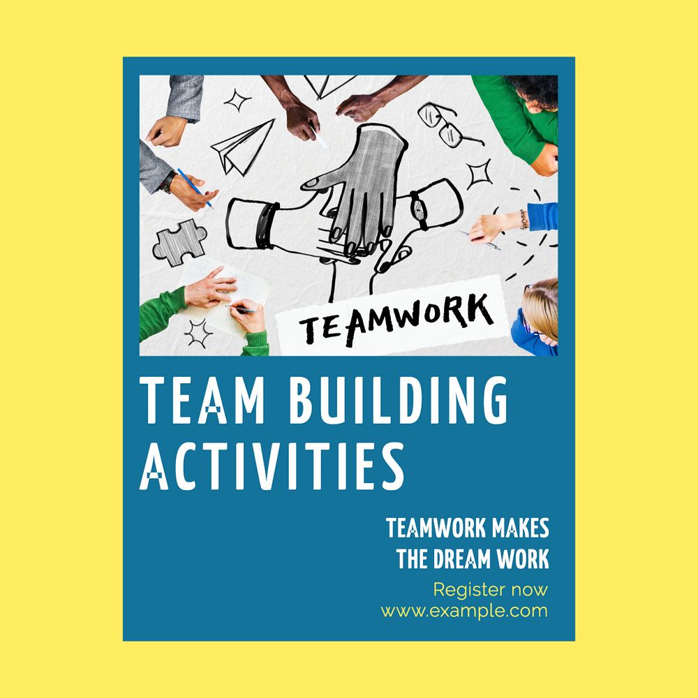 Team building work Instagram post template