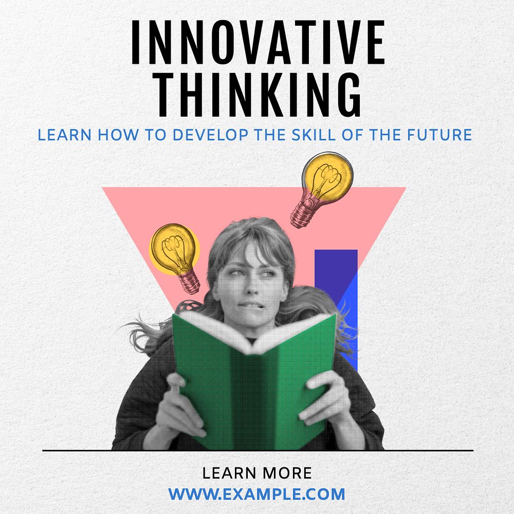 Innovative thinking Instagram post template, editable text