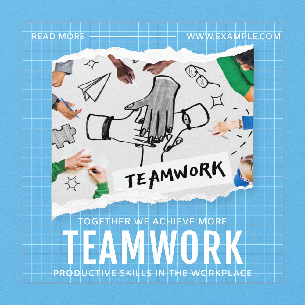 Teamwork skills Instagram post template