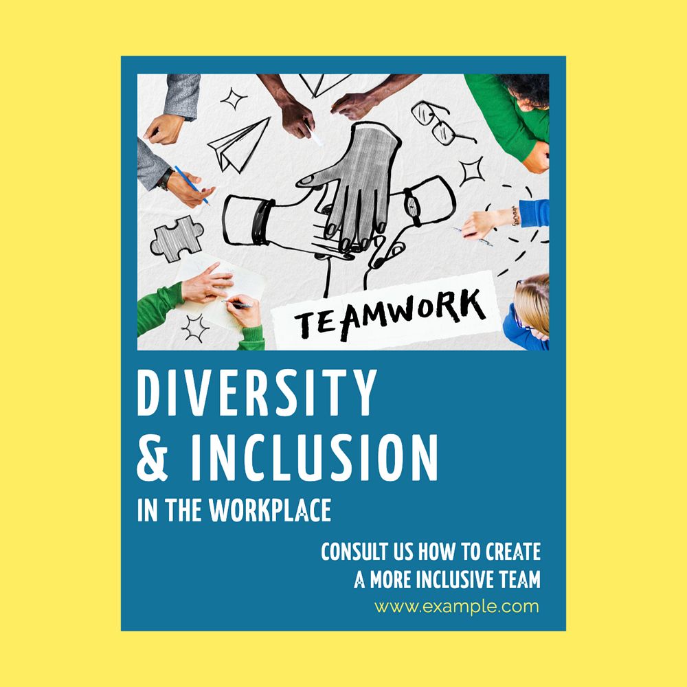 Diversity workplace inclusion work Instagram post template