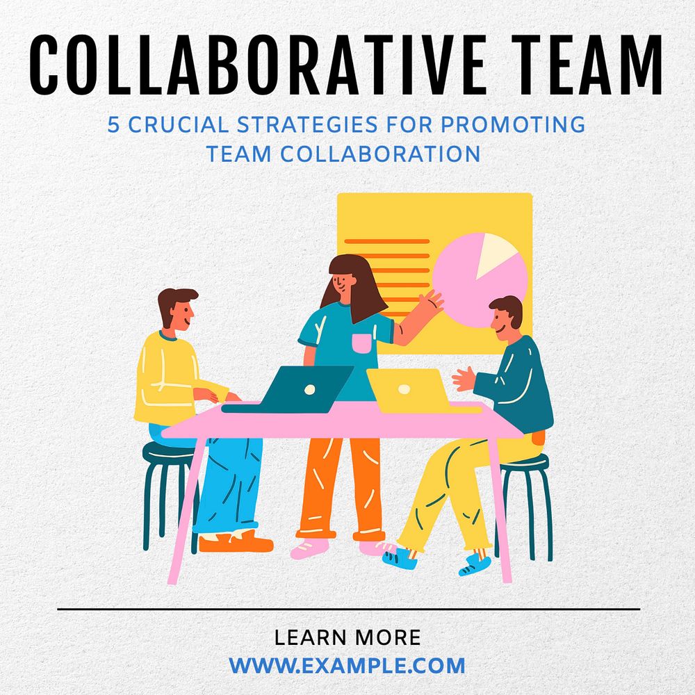 Team collaboration Instagram post template, editable text