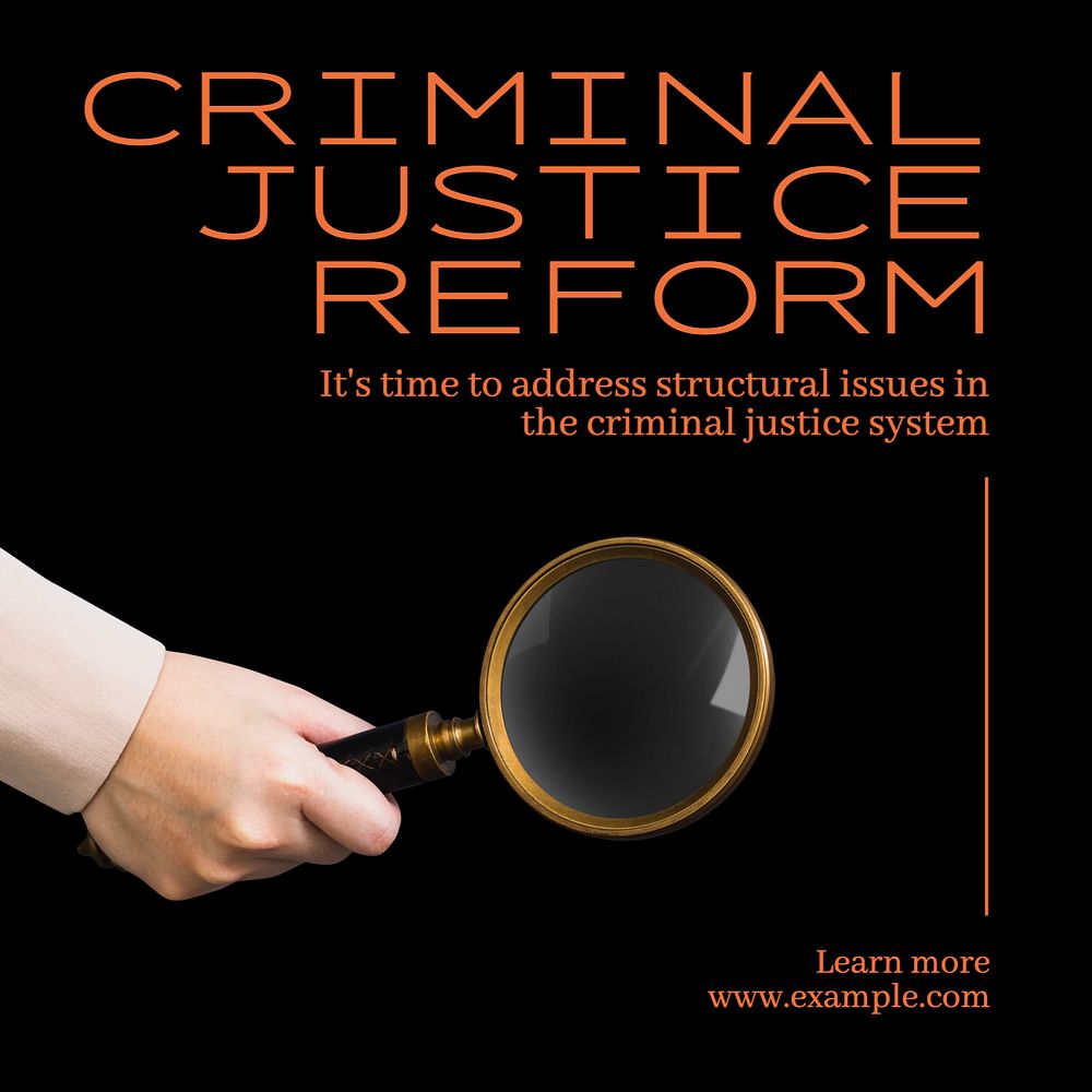 Criminal justice reform Instagram post template, editable text