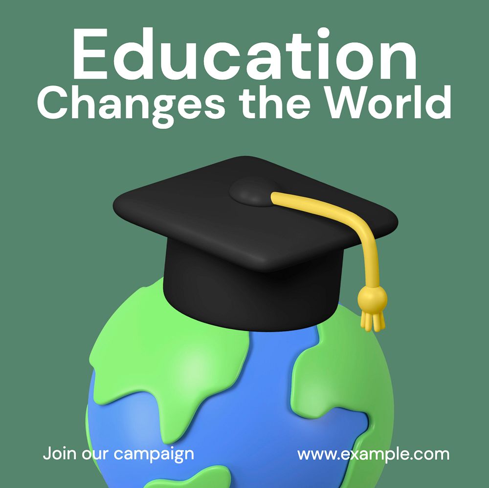 Education campaign Instagram post template, editable text