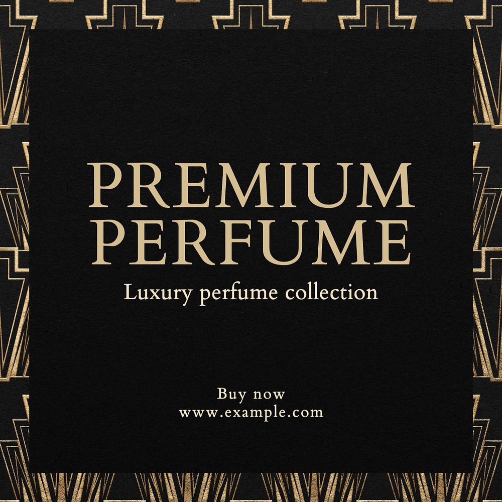 Premium perfume Instagram post template, editable text