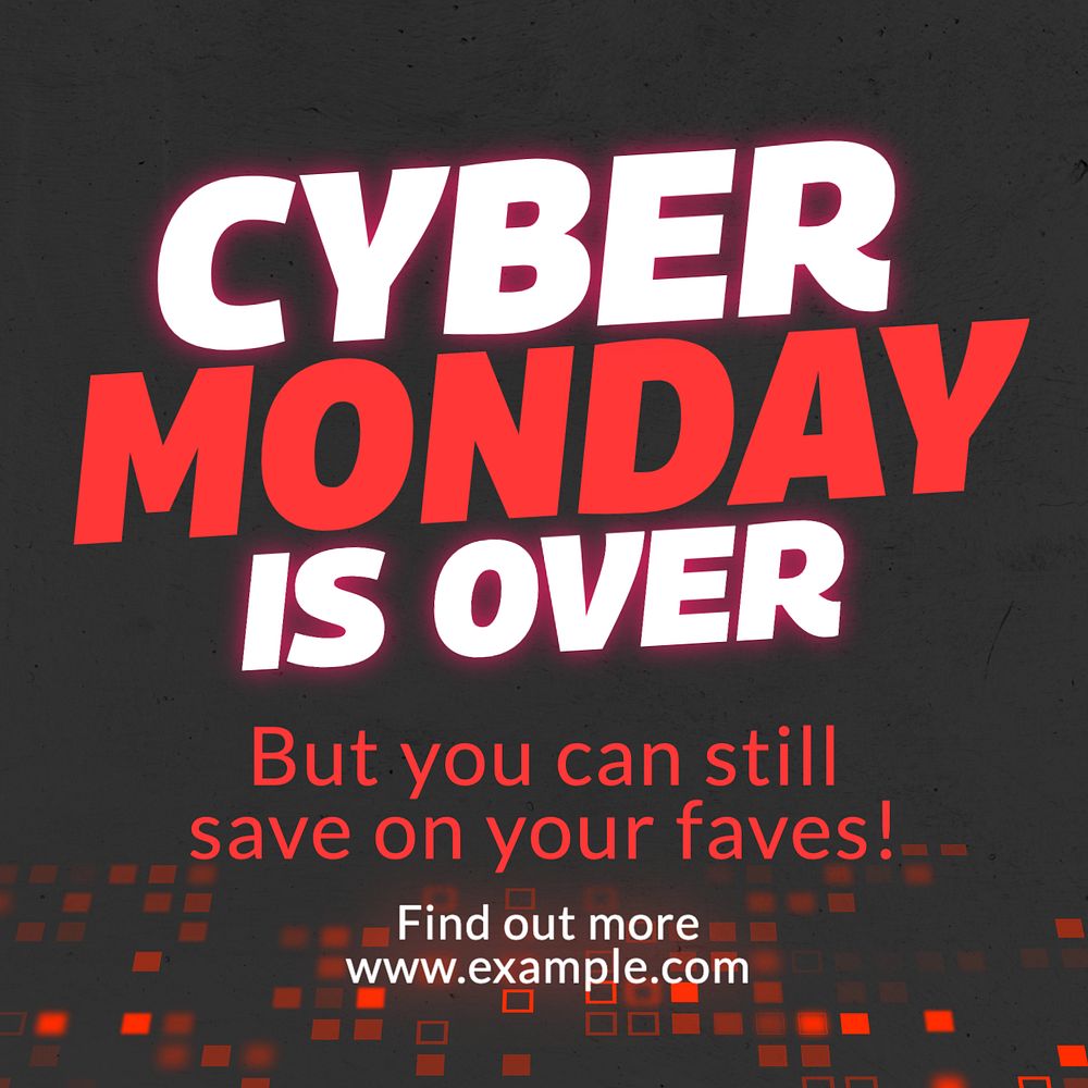 Cyber Monday over Instagram post template, editable text