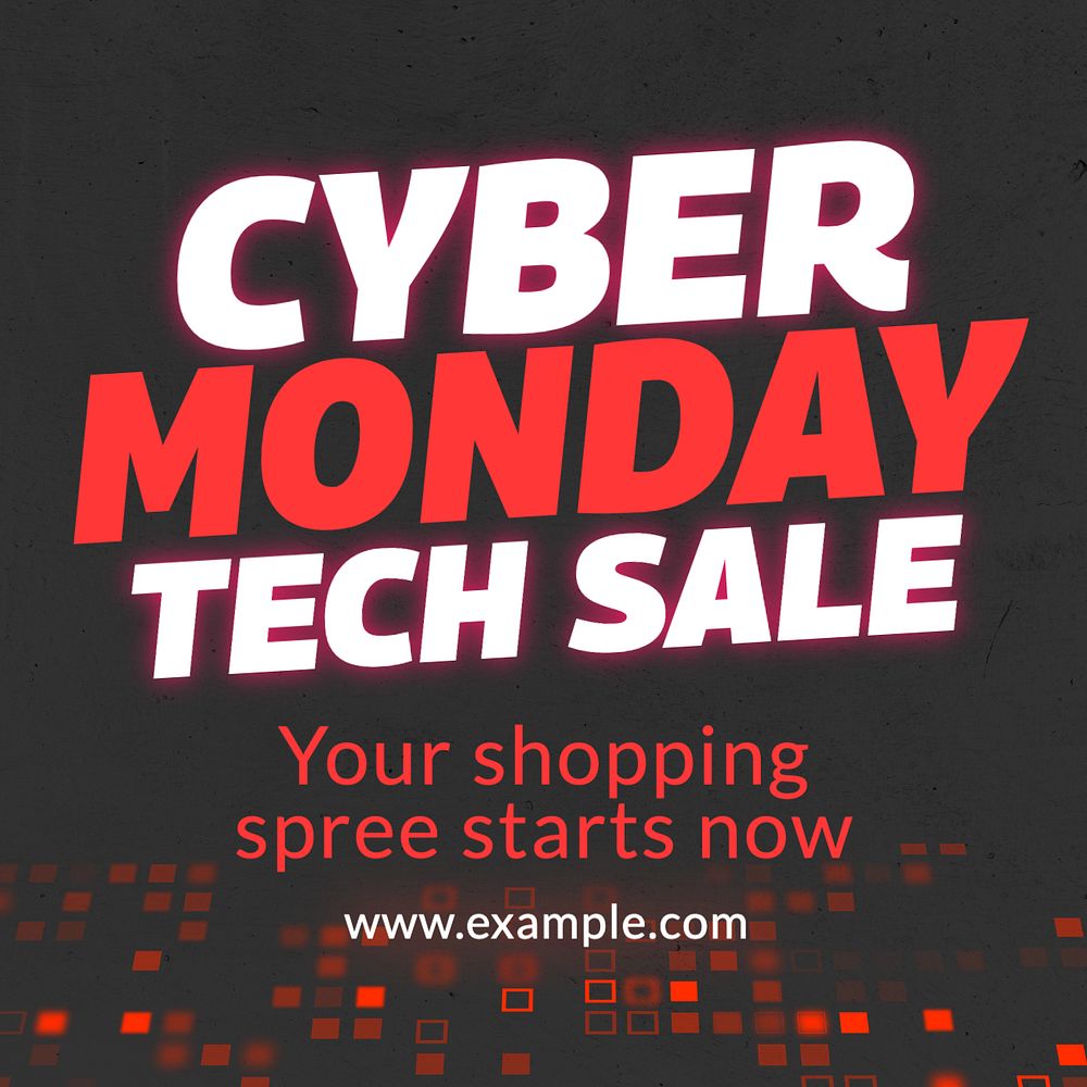 Cyber Monday sale Instagram post template, editable text