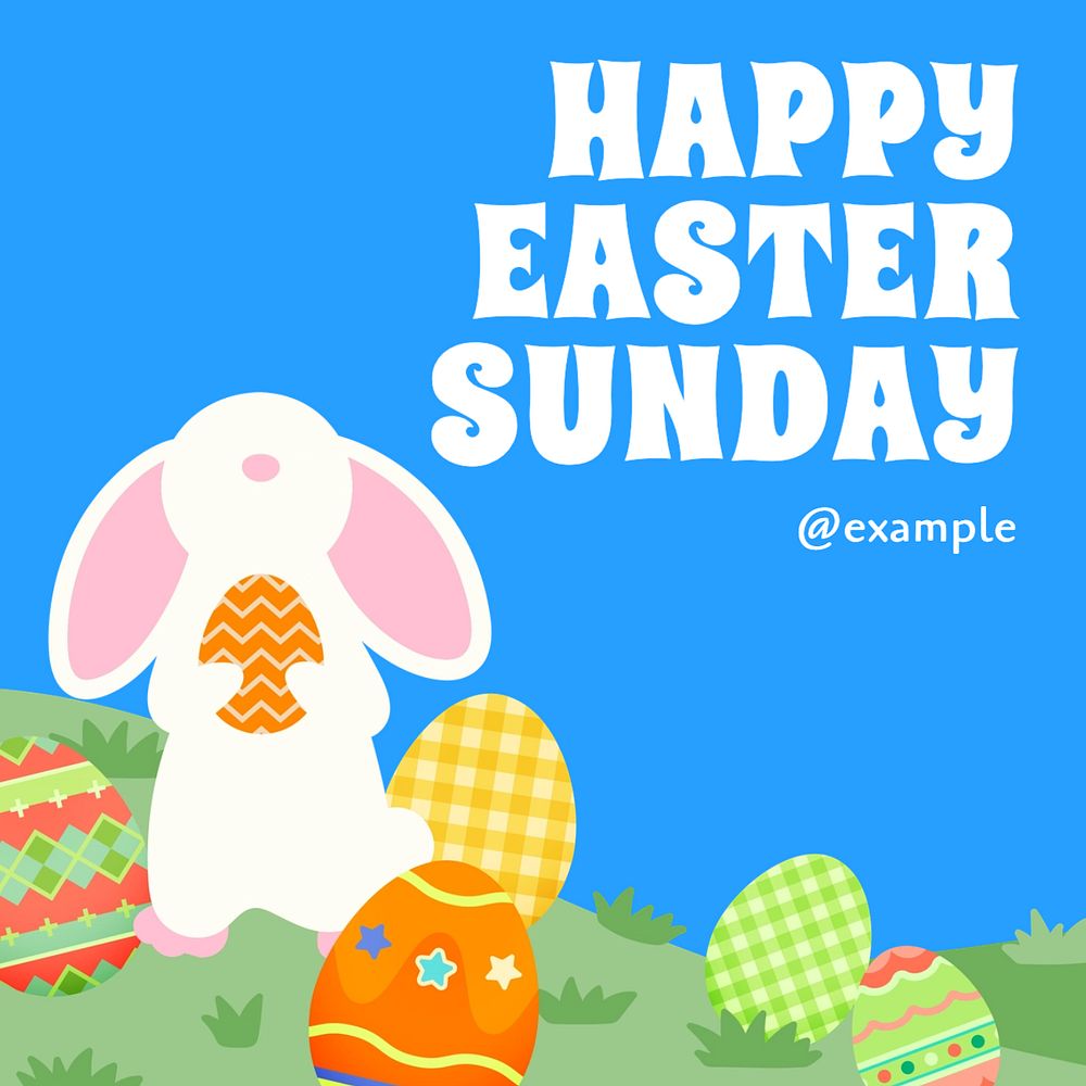 Easter Sunday Instagram post template, editable text