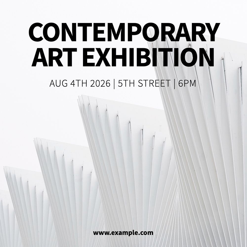 Art exhibition Instagram post template, editable text